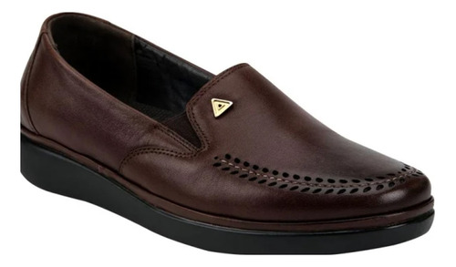 Zapato Cafe De Piel Pie Diabetico Horma Doble Ancho Pazstor