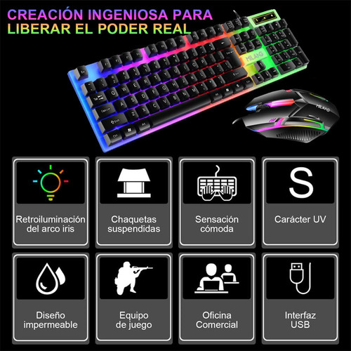 Meryado Teclado Mecanico,kit Teclado Y Mouse Alambrico