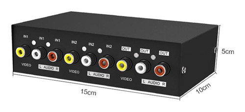 Amplificador Divisor De Sonido Y Video Av De 2 Vías Y 3 Rca