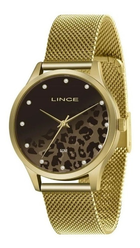 Relógio Lince Feminino Ref: Lrg4716l Q1kx Dourado Onça