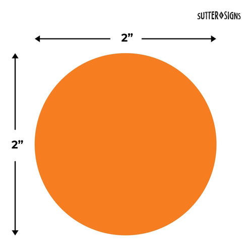 Rollo De Etiquetas Adhesivas En Punto, Naranja Neón, 300 Uds