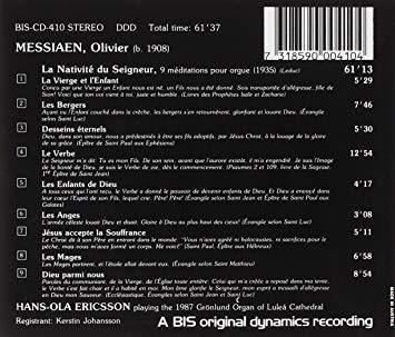 Messiaen / Ericsson Organ Works: La Nativite Du Seigneur Cd