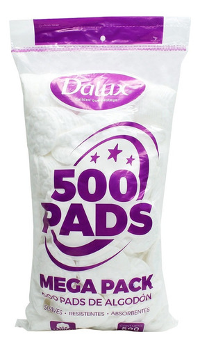 Pads Faciales Desmaquillantes De Algodon 500 Pz Dalux