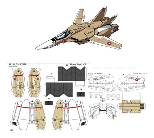 Vf-1a Dixon-kakizaki Robotech Papercraft