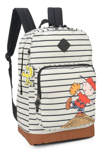 Mochila Grande C/ Bolso Frontal - Snoopy Peanuts Original