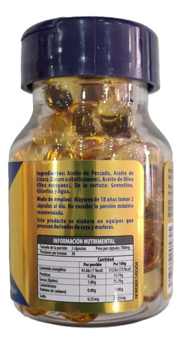 Omega 3, 6, Y 9 C/60 Cápsulas De Gel 700mg Aceite De Linaza