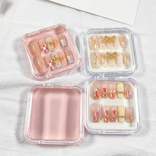 A Caja De Almacenamiento De Uñas Acrílica De 10 Piezas Claro