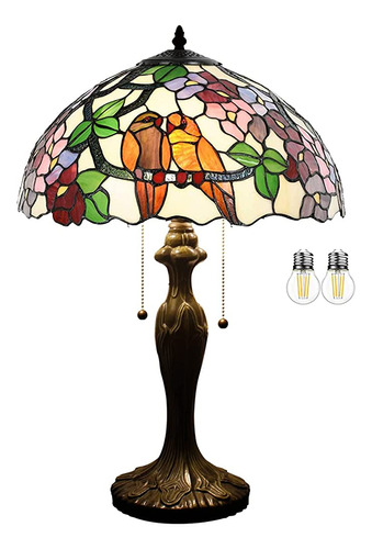 Tiffany - Lámpara De Mesa De Noche De Cristal Colorido, 24.