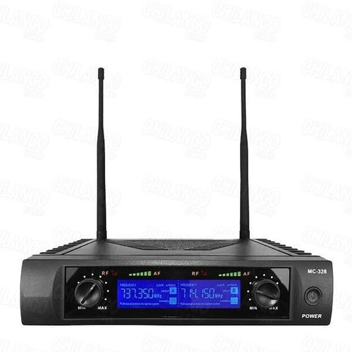 Imagen 6 de 7 de Set 2 Microfonos Inalambricos Uhf Pantalla Digital Mc-328