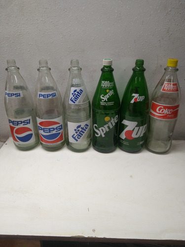 Botellas Antiguas Gaseosas Vacías  1500cc Coca, Fanta Sprite