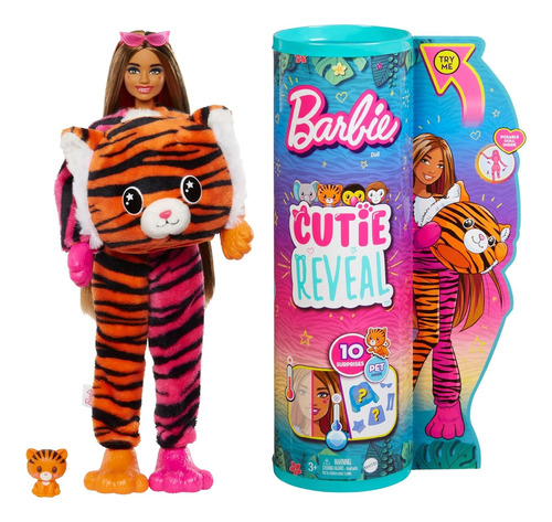Barbie Cutie Reveal Animales Selva Tierno Tigre Botarga 
