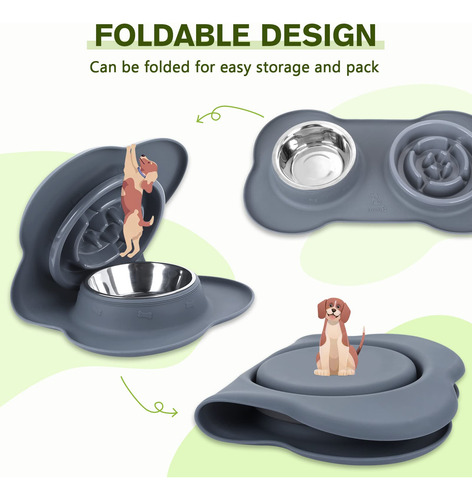 Cuencos Para Perros Slow Feeder Pecute 3 En 1 Con Almohadill