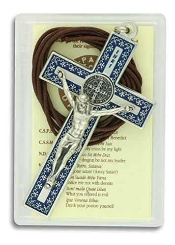 Unique St Medalla De San Benito Cruz Crucifijo Collar 3 CoLG