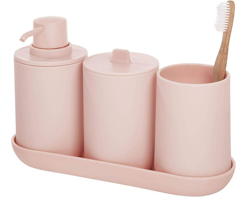 Set Accesorios De Baño Idesign Pink
