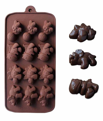 Molde Dinosaurios Silicona Bombón Chocolate