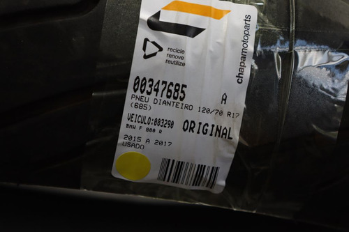 Pneu Dianteiro 120/70 R17 F 800 R F800r 2015 2017(685) (Usado)