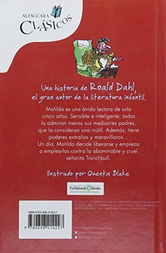 Matilda (spanish) (turtleback School And Library Binding Ed, De Dahl, Roald. Editorial Turtleback Books, Tapa Dura En Español, 2018