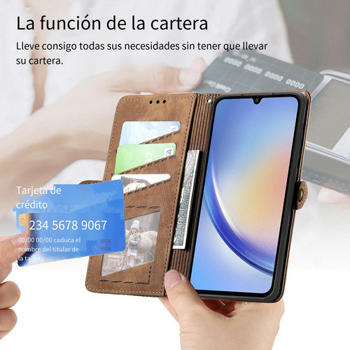 Funda Para Samsung Galaxy A05/a05s/a12 5g, Pulsera De Piel Con Cremallera, A Prueba De Golpes, Funda Protectora
