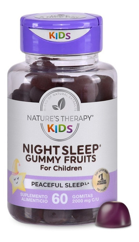 Night Sleep Gummy Fruits, Para Niños, 100% Natural Nt® Sabor Mora