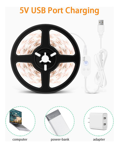 Tira De Luces Led Regulables Por Usb Con Sensor De Movimient