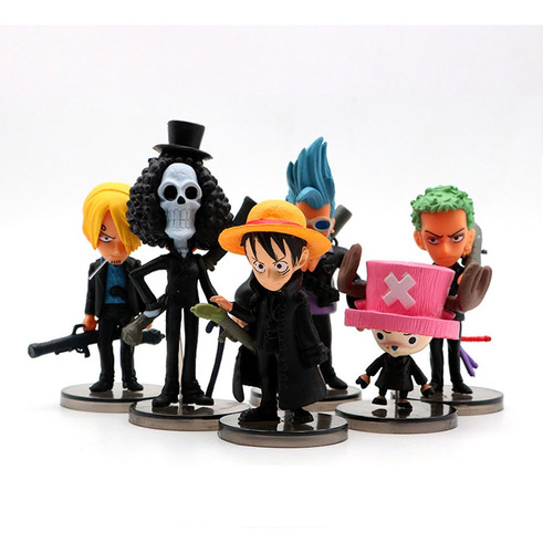 Personaje De Anime De Onepiece Figura Set De 6,adorno Modelo