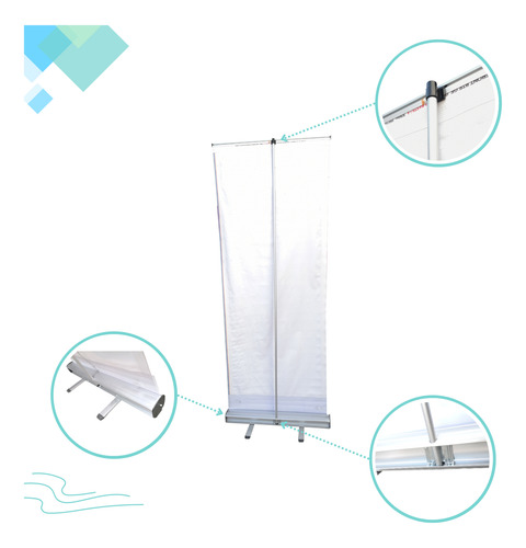 Soporte Para Banner Enrollable 80x200cm Aluminio