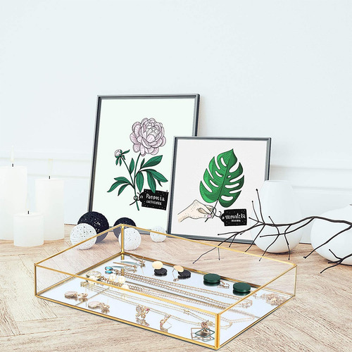 Imagen 4 de 10 de Set X2 Bandejas De Metal Para Organizar Maquillaje Joyas