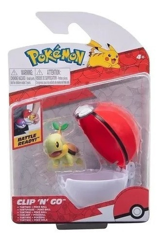Figura De Turtwig Y Poke Ball De Pokémon Clip N Go Jazwares