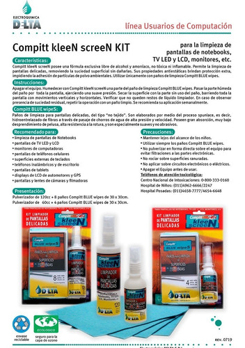 Imagen 3 de 8 de Kit Limpiador De Pantallas Delicadas Paños Y Aerosol Delta