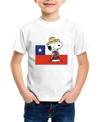 Polera Snoopy Chile Bandera Fiestas Patrias Niños Adultos