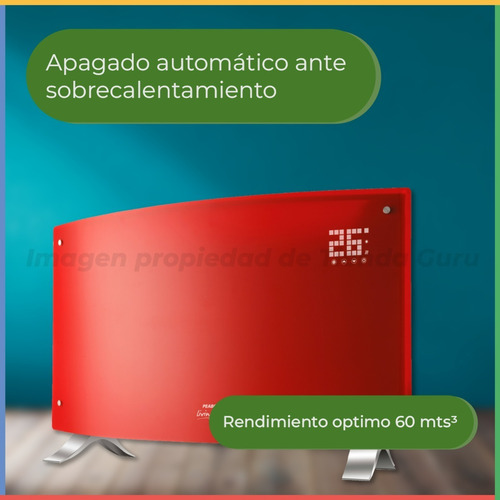 Calefactor Vitroconvector Peabody 2000w Curvo Digital Led Cu