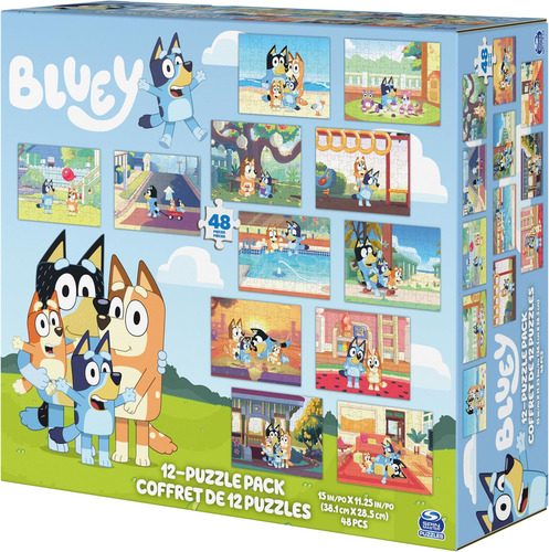 Bluey, Paquete De 12 Rompecabezas Para Familias, Niños Y Niñ