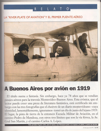 1919 River Plate Aviation Puente Aereo Montevideo Baires