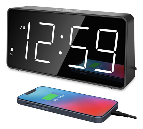 Reloj Despertador Digital Con Números Grandes Y Batería De