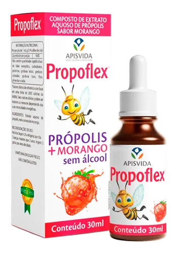 Propoflex Ext. Aquoso Kids Própolis  Morango 30 Ml Apis Vida