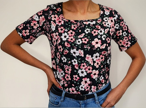 Camiseta Blusa Playera Casual De Moda Manga Corta Para Dama