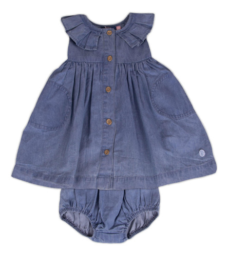 Vestido Con Calzón Bebe Niña Celeste Pillin (pvy723-23cel)