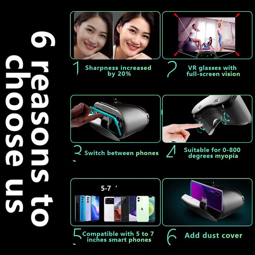 Vr Glasses, 3d Virtual Reality Headset Compatible With I