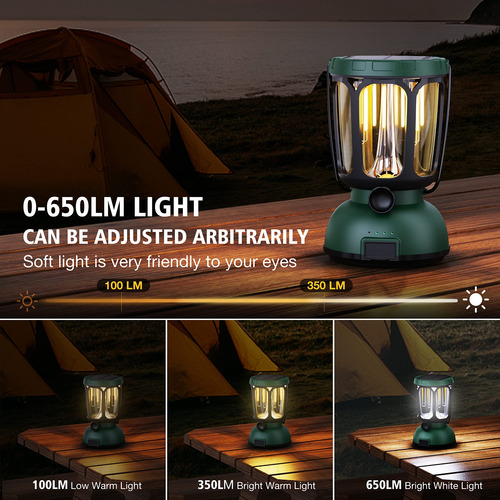 Linterna De Campamento 6000 Led, 650 Lúmenes, Recargable