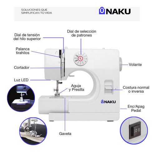 Máquina De Coser Profesional 12 Costuras Pedal 2 Velocidades