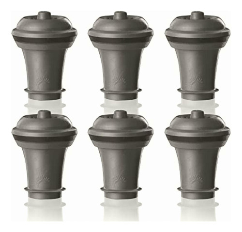 Vacu Vin 0086341 Tapones Para Vino, Gris, Set De 6