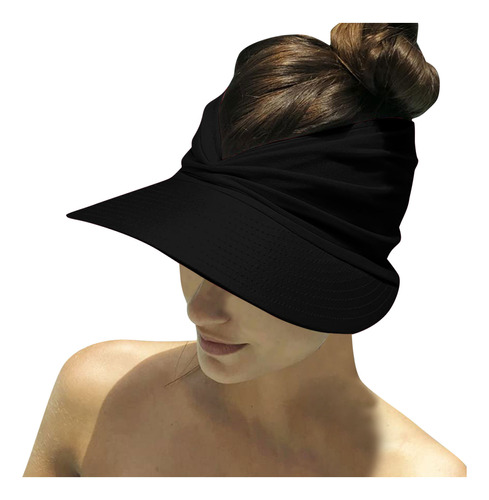 Sombrero Con Visera Solar Para Mujer, Ancho Y Sólido, Protec