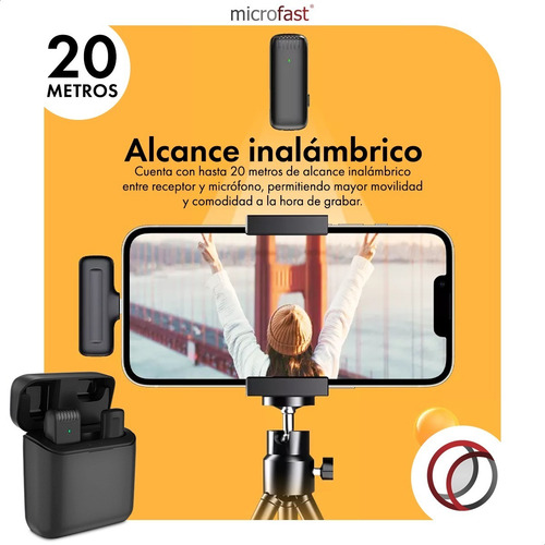 Imagen 6 de 9 de Micrófono Corbatero Clip Inalámbrico Celular Recargable Anc