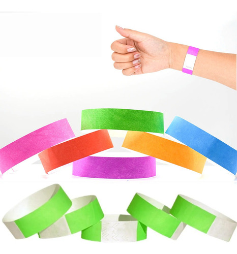 . Pulsera De Papel/identificación Para Eventos Pulseras .