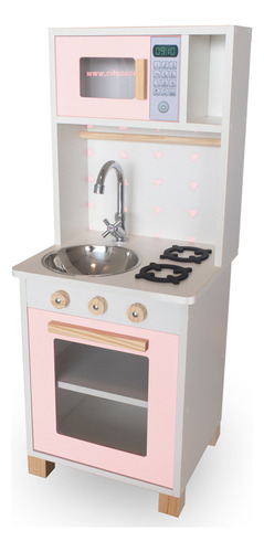 Kit Mini Cozinha Infantil Com Geladeira E Máquina De Lavar Cor Rosa-chiclete