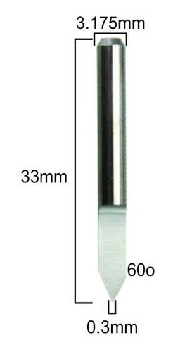 Fresa V Carving 60º 0.3 3.175mm Gravação Pcb Cnc Dremel