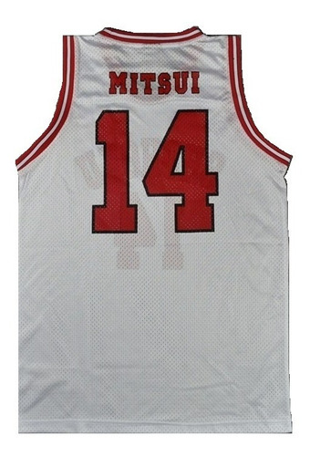 Camiseta Basketball N° 14 Hisashi Mitsui Shohoku Blanca