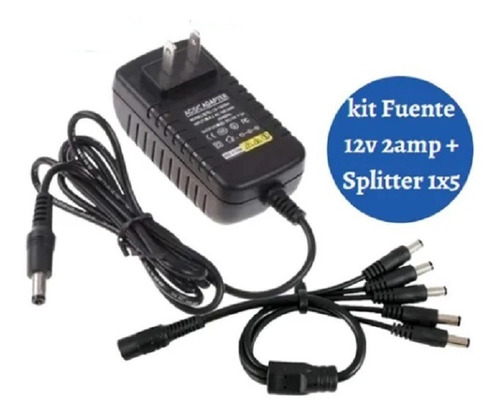 Fuente Transformador 12v 2amp +  Cable Splitter 1 X 5 Kit