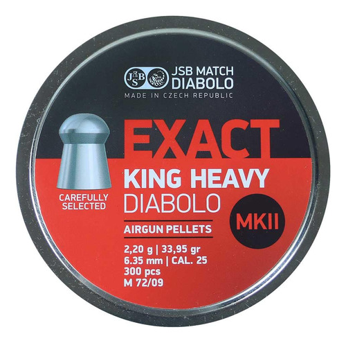 Chumbinho 6.35 Jsb Exact King Heavy 300un 33,95gr Diabolo