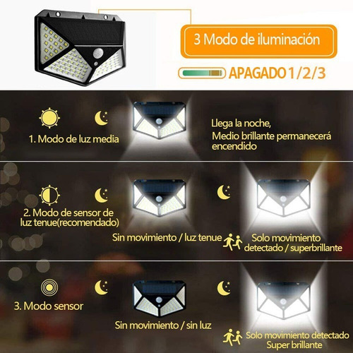 Luminaria Solar De Seguridad Para Jardín/exteriores 2 Pzs.